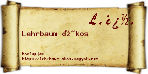 Lehrbaum Ákos névjegykártya